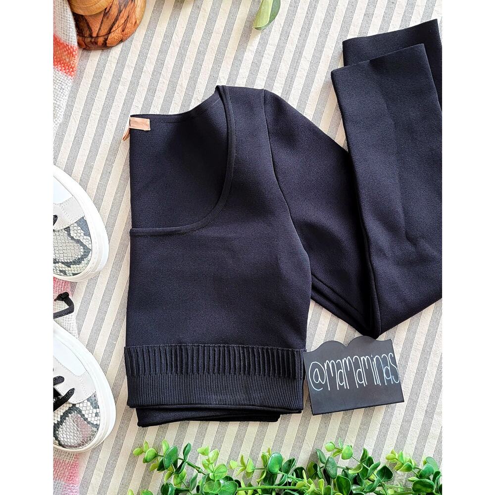 Brock Collection Black Tomiko Long Sleeve Crop Top